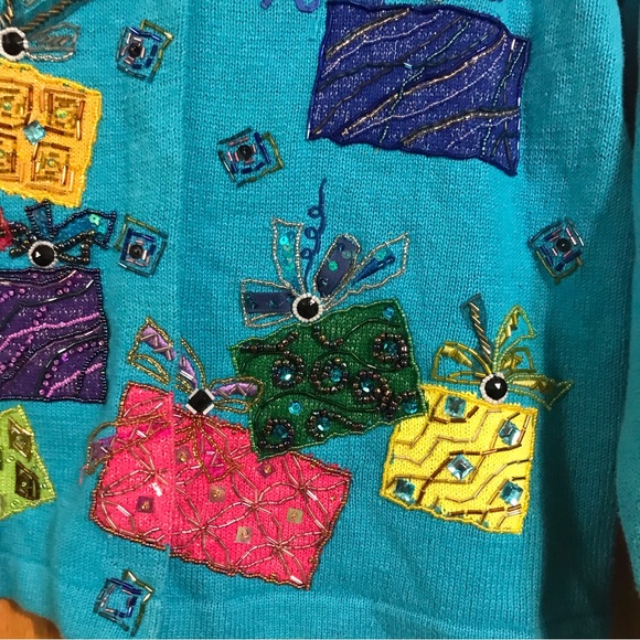 Vintage Design Options by Philip&Jane Gordon Christmas/holiday sweater cardigan - Picture 4 of 8